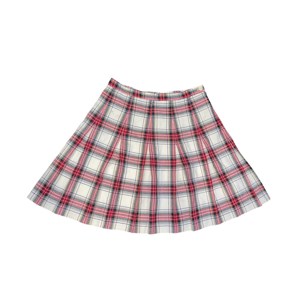 Talbots Plaid Pleated Mini Skirt Size 14 Y2K Holiday Preppy Academia Vintage